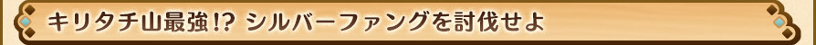 キリタチ山最強!? シルバーファングを討伐せよ