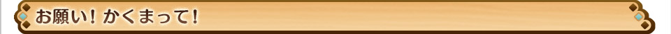 お願い! かくまって!